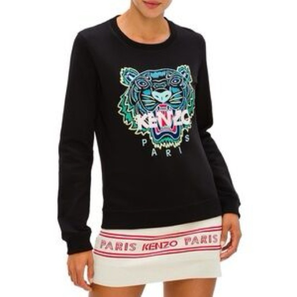 Kenzo Black Sweatshirt with Vibrant Tiger Design